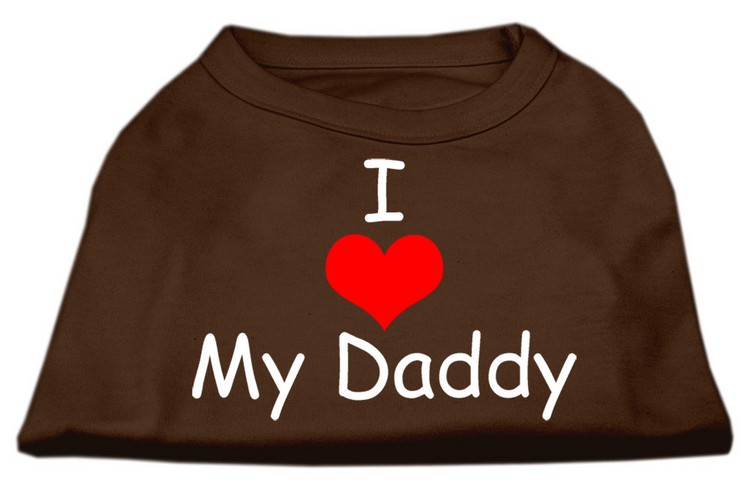 I Love My Daddy Screen Print Shirts Brown XS